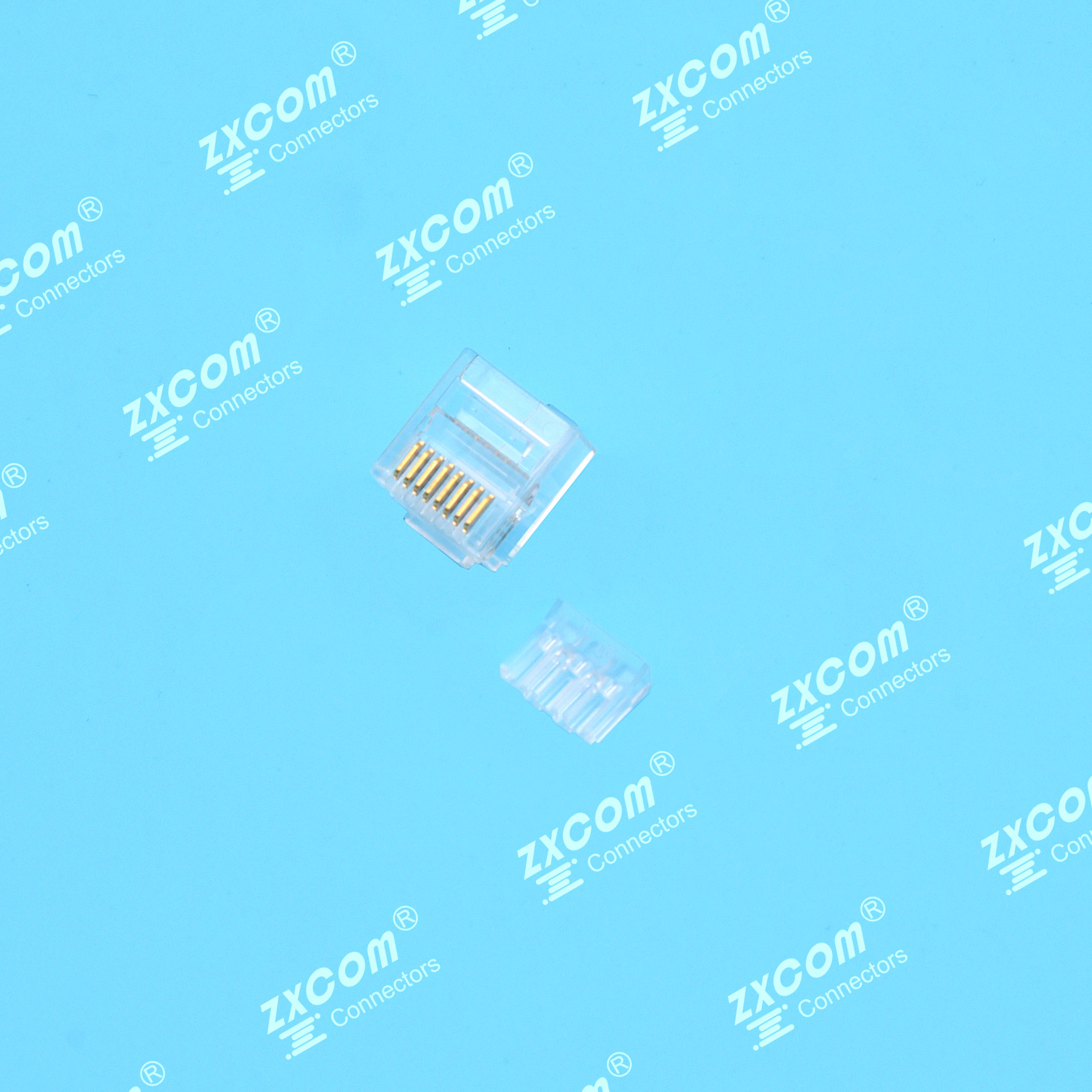 8P8C 水晶头 短体 双排 6上2下 二件式