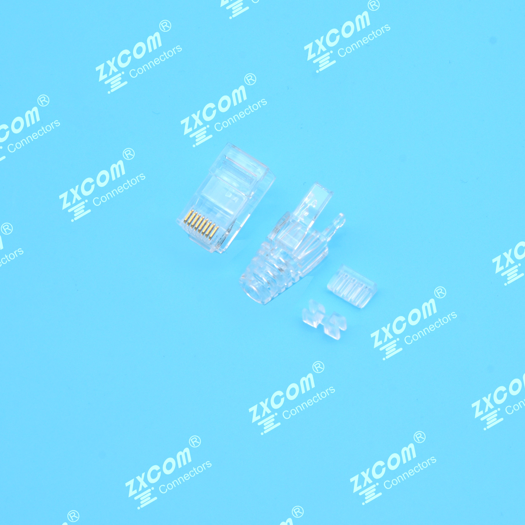 8P8C 水晶头 双排 4上4下 四件式