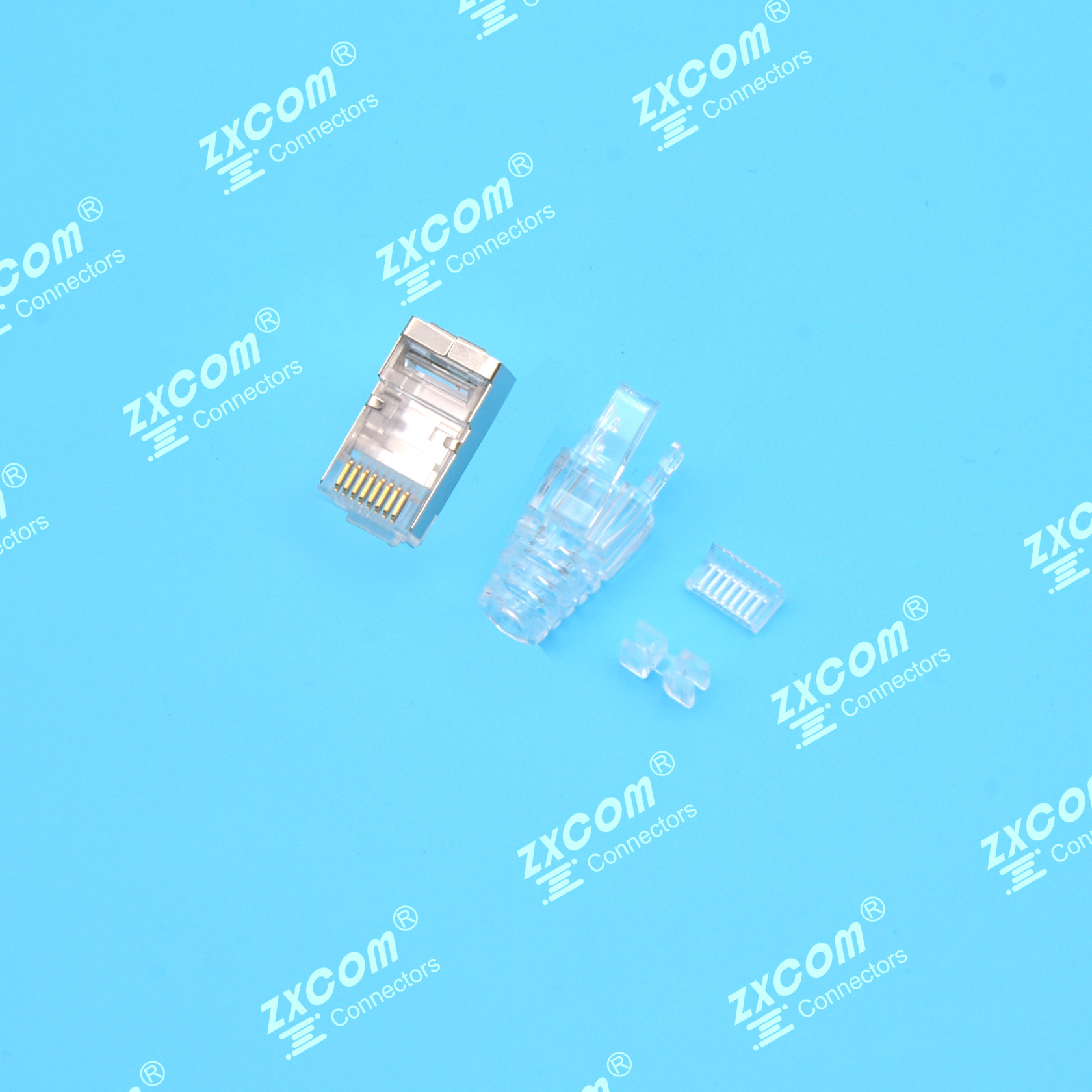 8P8C 水晶头 单排 四件式 常规通用型