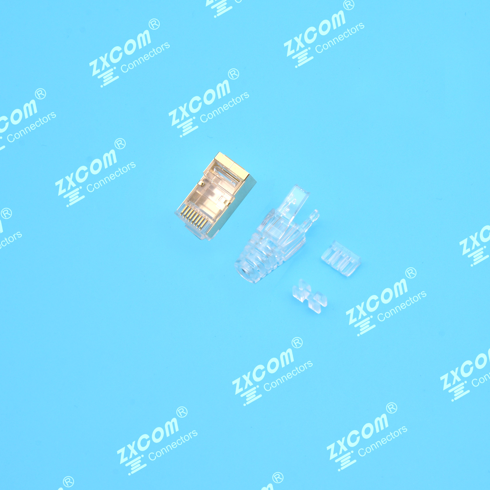 8P8C 水晶头 双排 6上2下 四件式 常规通用型