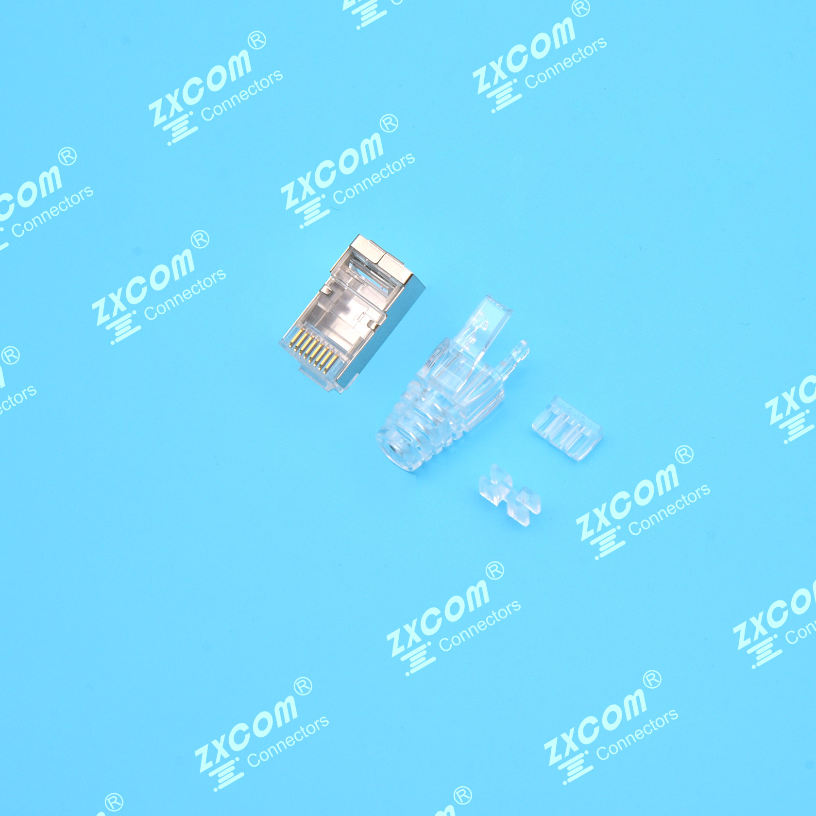 8P8C 水晶头 双排 6上2下 四件式 常规通用型