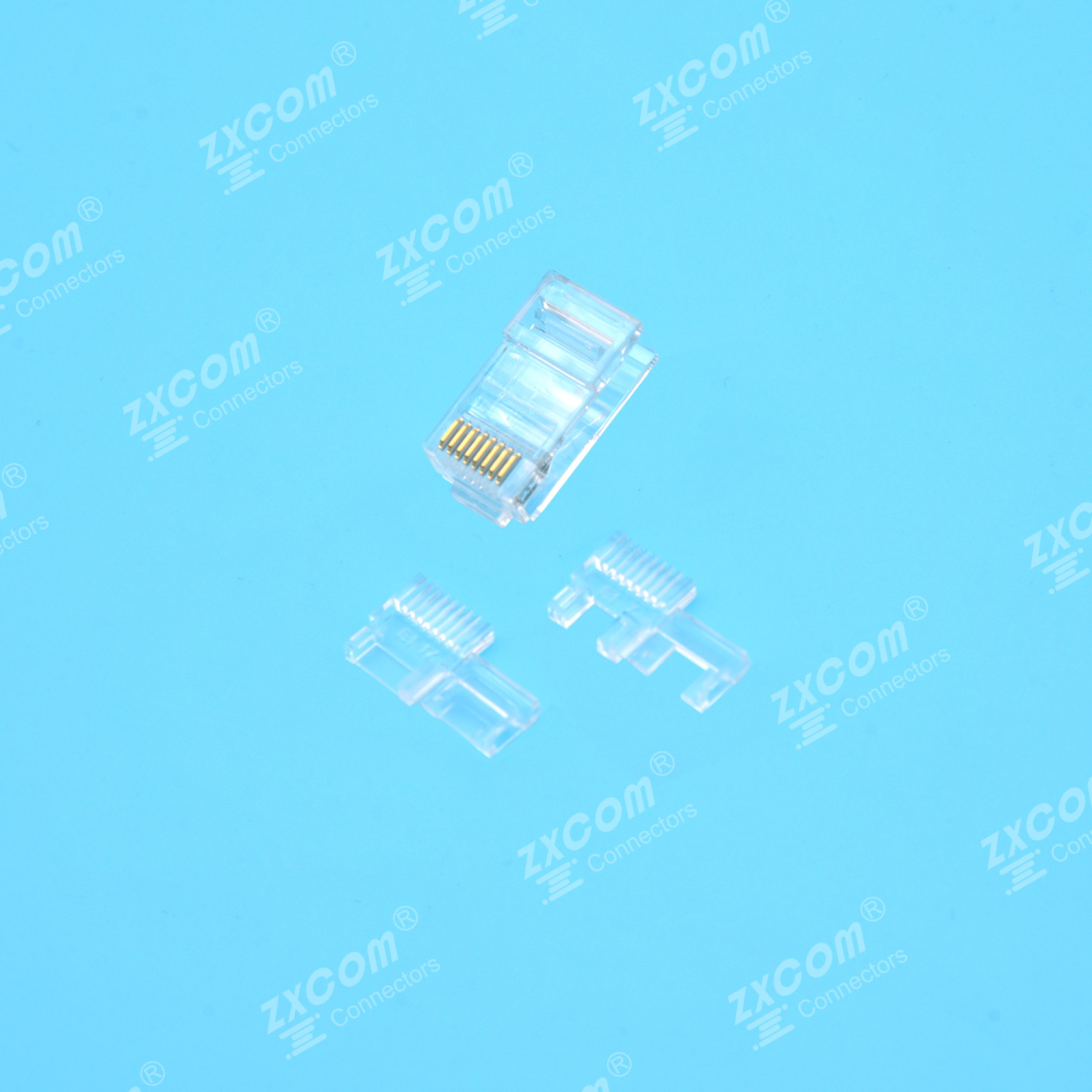 8P8C 水晶头 单排 折叠T套 二件式