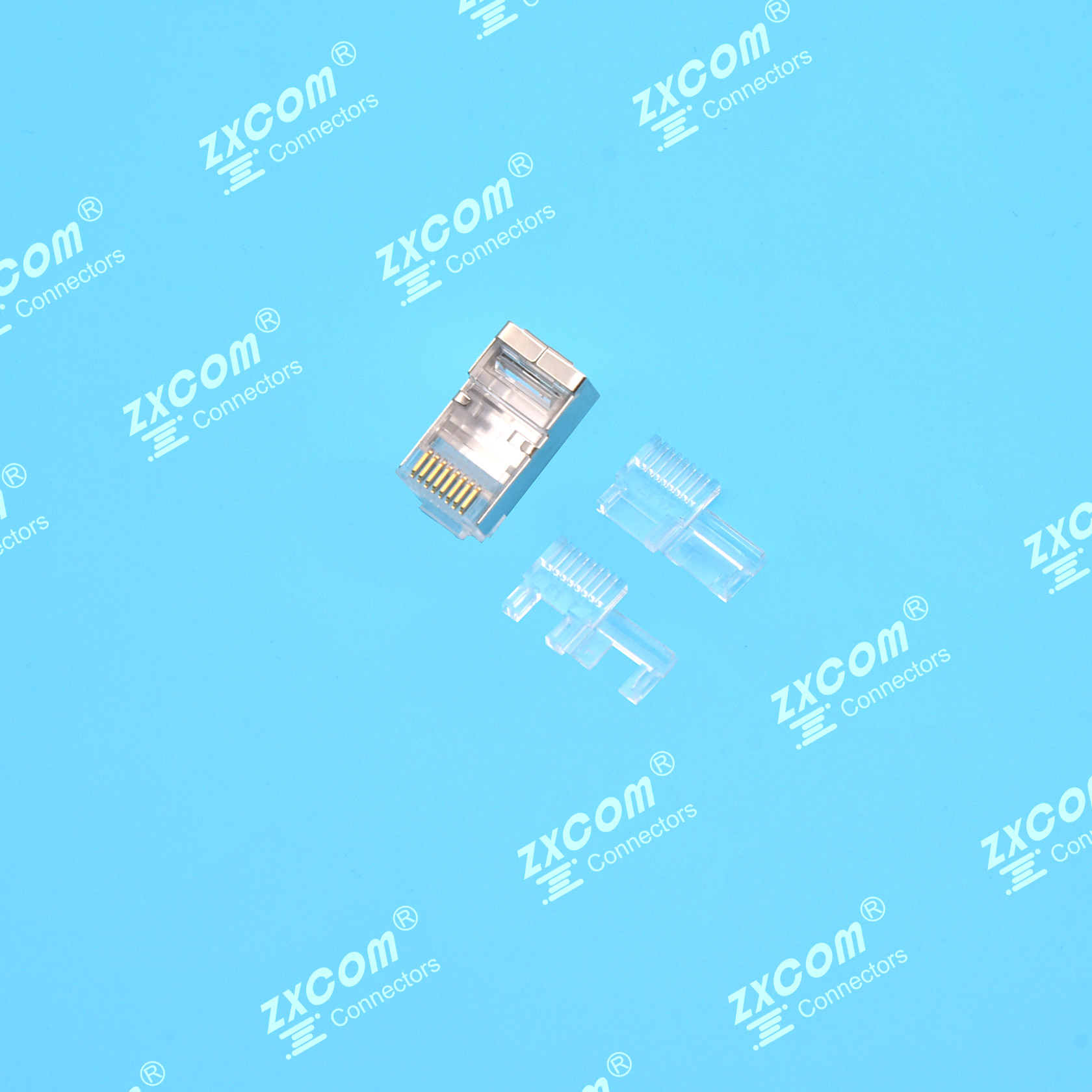 8P8C 水晶头 单排 折叠T套 二件式