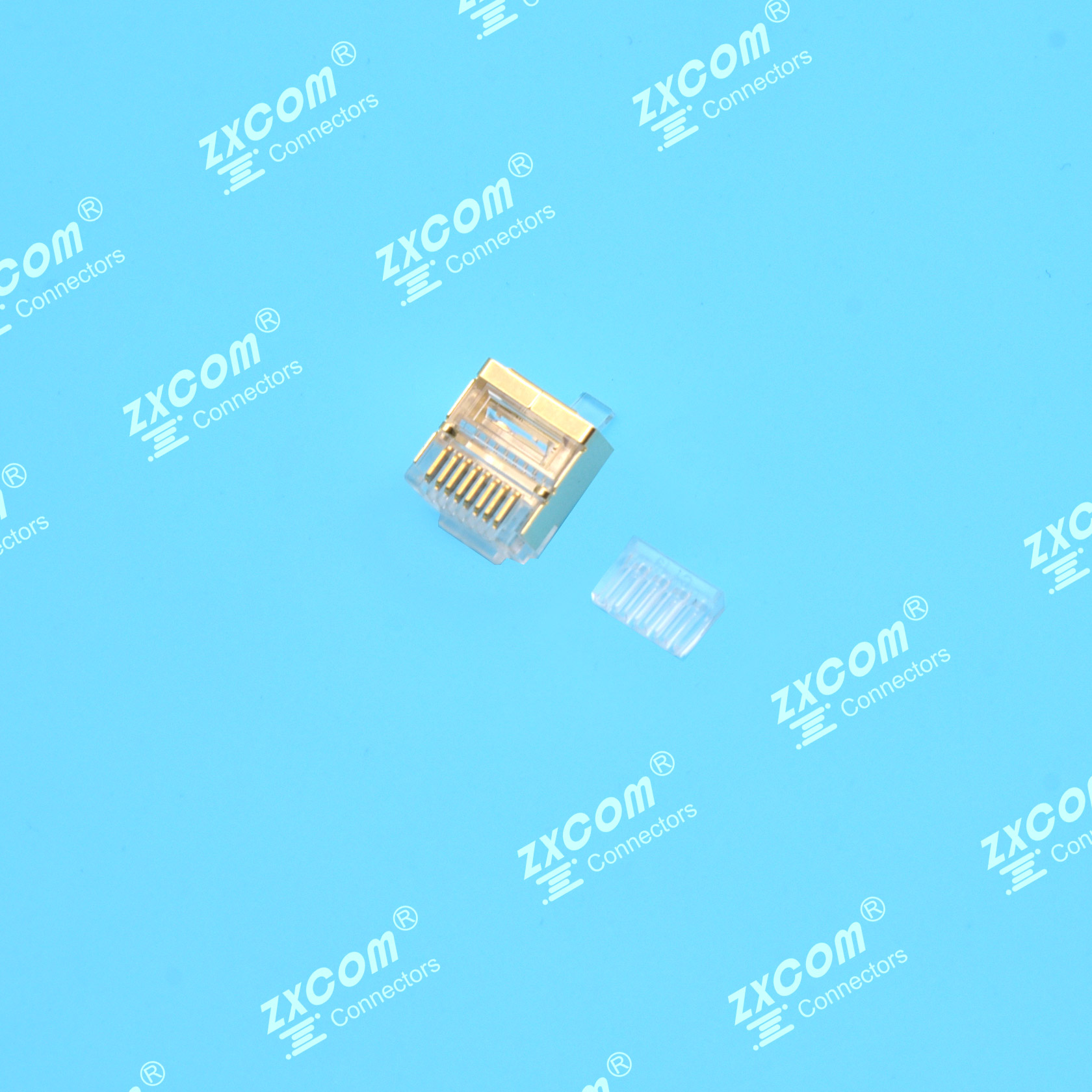 8P8C 水晶头 短体 双排 4上4下 二件式