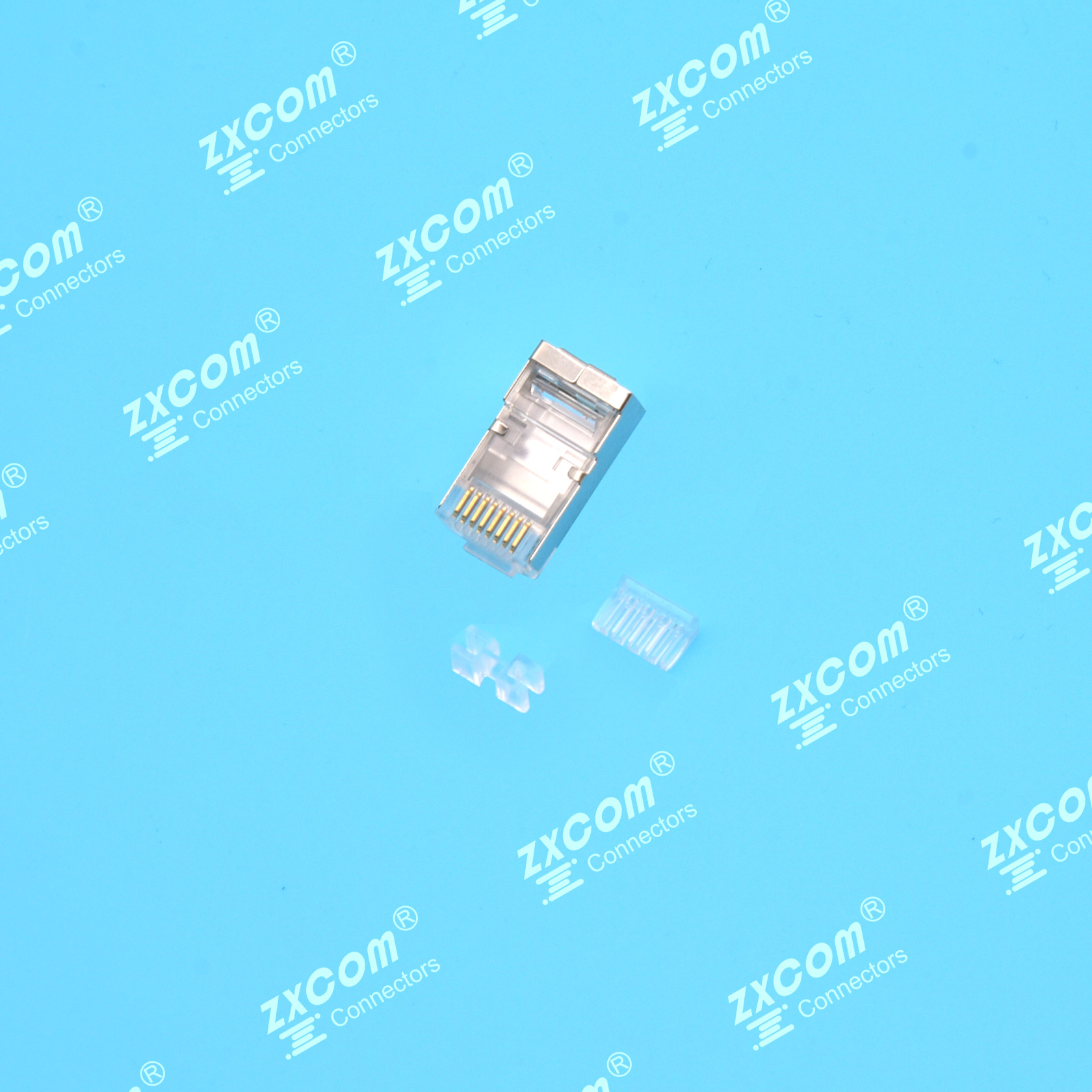 8P8C 水晶头 双排 4上4下 三件式