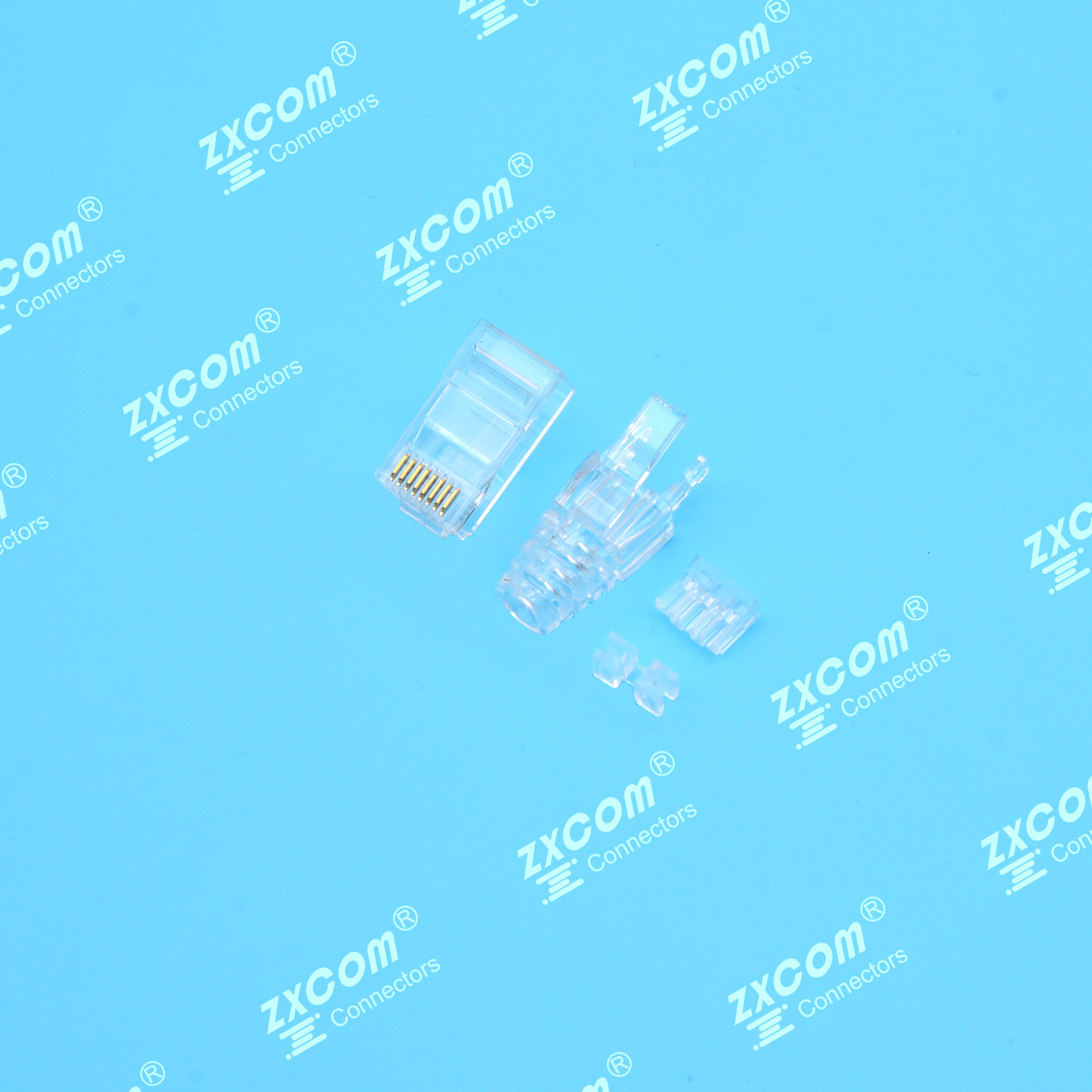 8P8C 水晶头 双排 6上2下 四件式 常规通用型