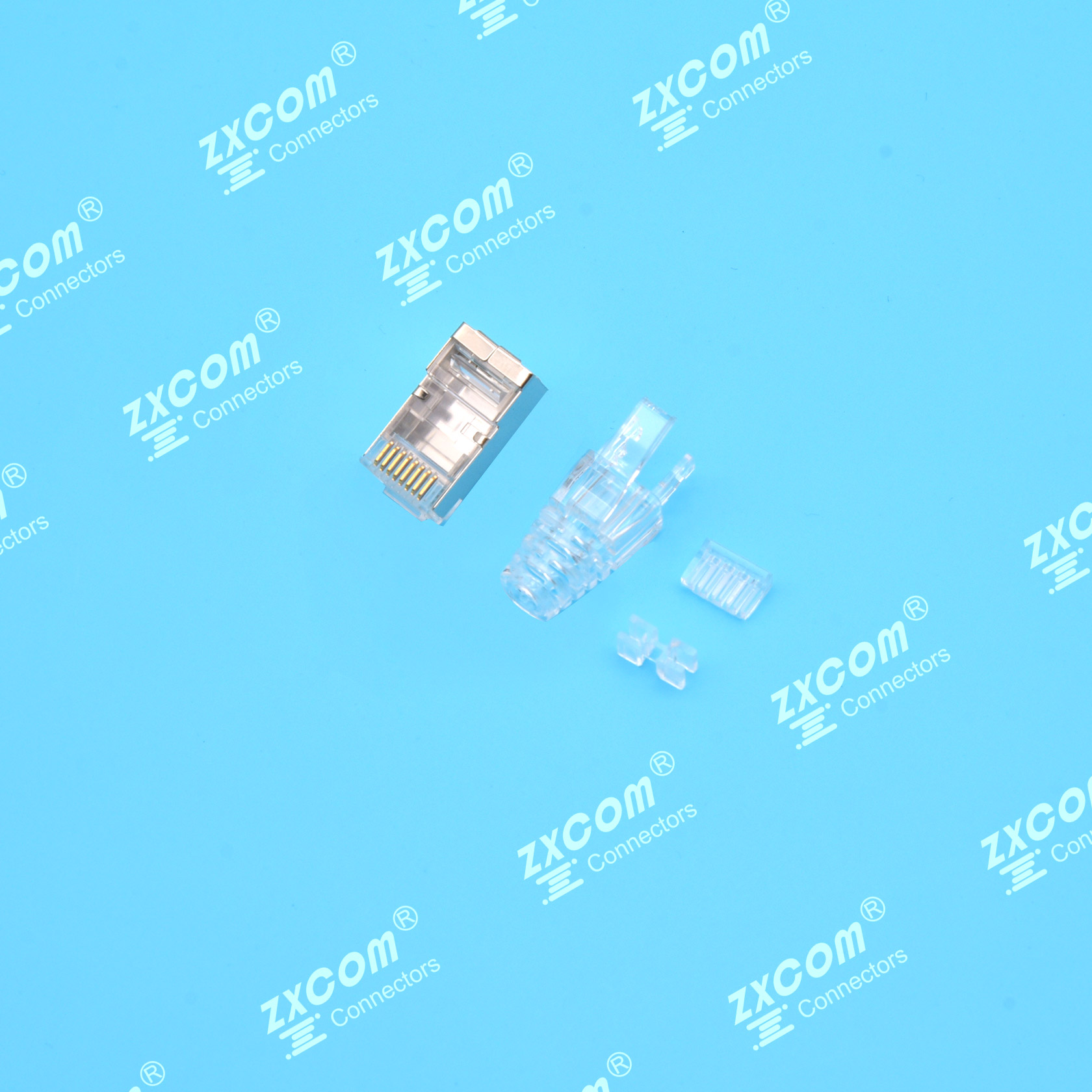 8P8C 水晶头 双排 4上4下 四件式