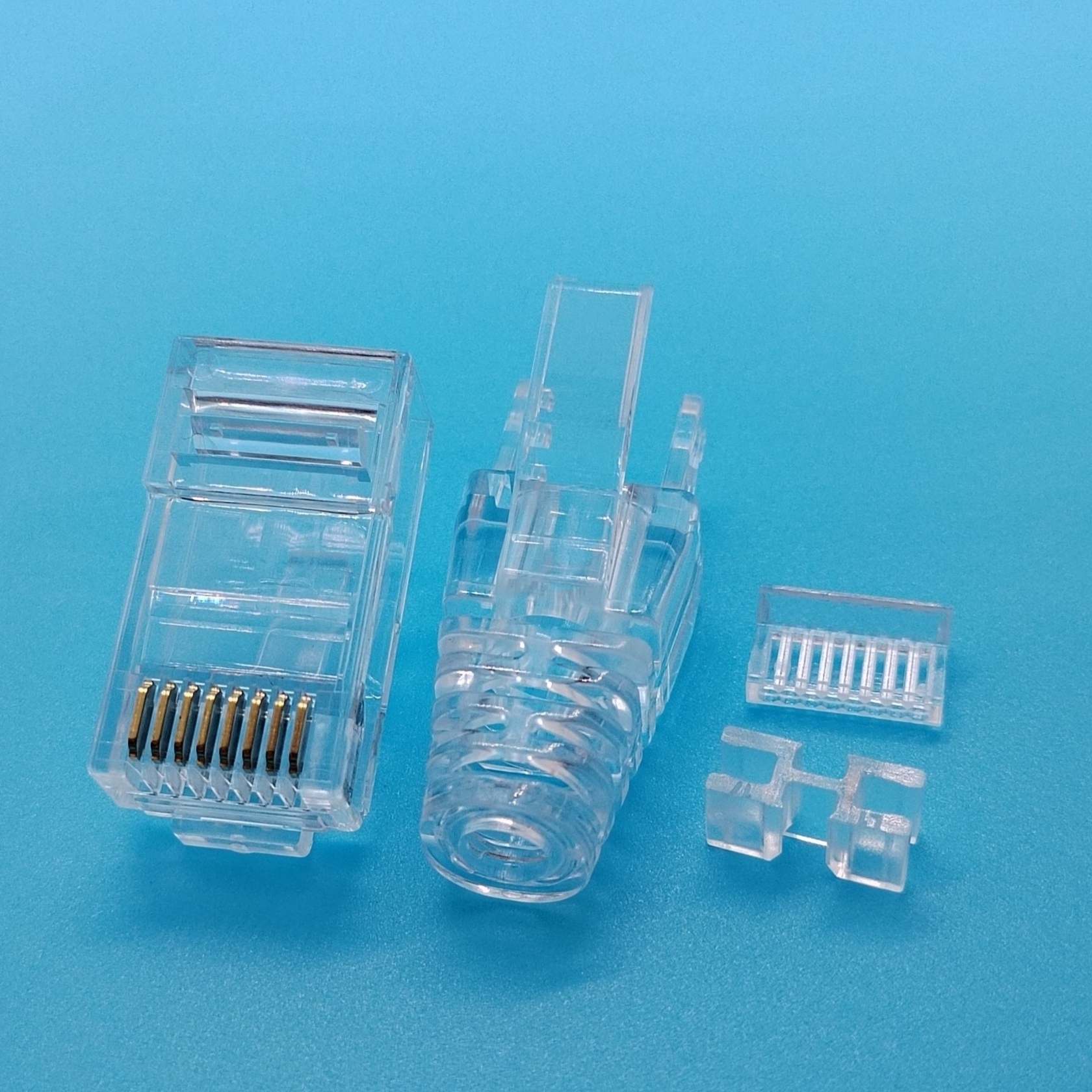 8P8C 水晶头 单排 四件式 常规通用型